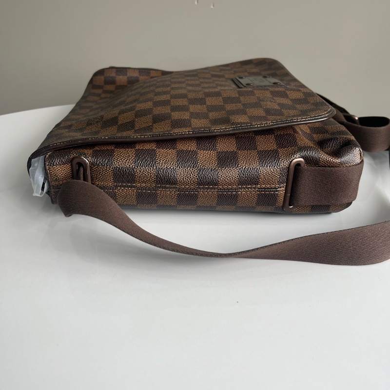 98新lv/路易威登 布魯克林男士棕棋盤格單肩斜挎包 無附件一-2