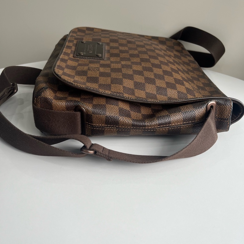 98新lv/路易威登 布魯克林男士棕棋盤格單肩斜挎包 無附件一-3
