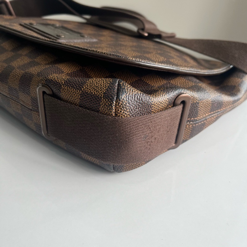 98新lv/路易威登 布魯克林男士棕棋盤格單肩斜挎包 無附件一-6