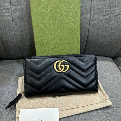 💎Han's house精品服飾💎 GUCCI GG MARMONT 皮革 拉鍊 長夾 443123
