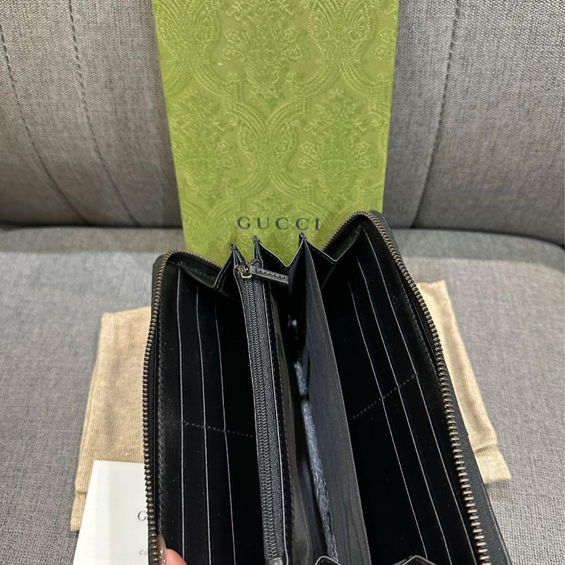 💎Han's house精品服飾💎 GUCCI GG MARMONT 皮革 拉鍊 長夾 443123-3