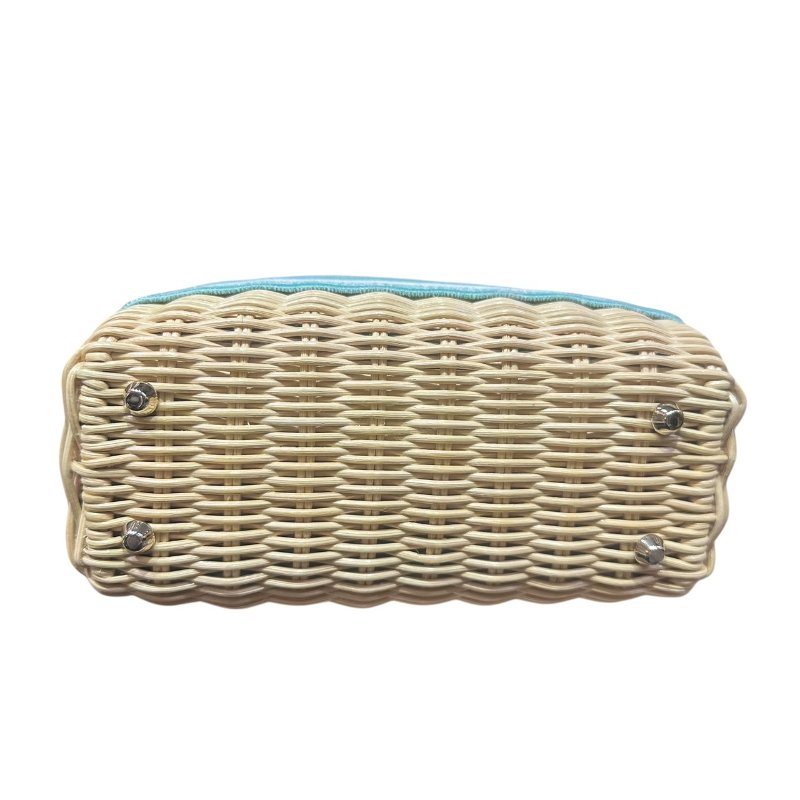 【美收精品】LADY DIOR tiffany綠mini竹籐手提包 4-906-4