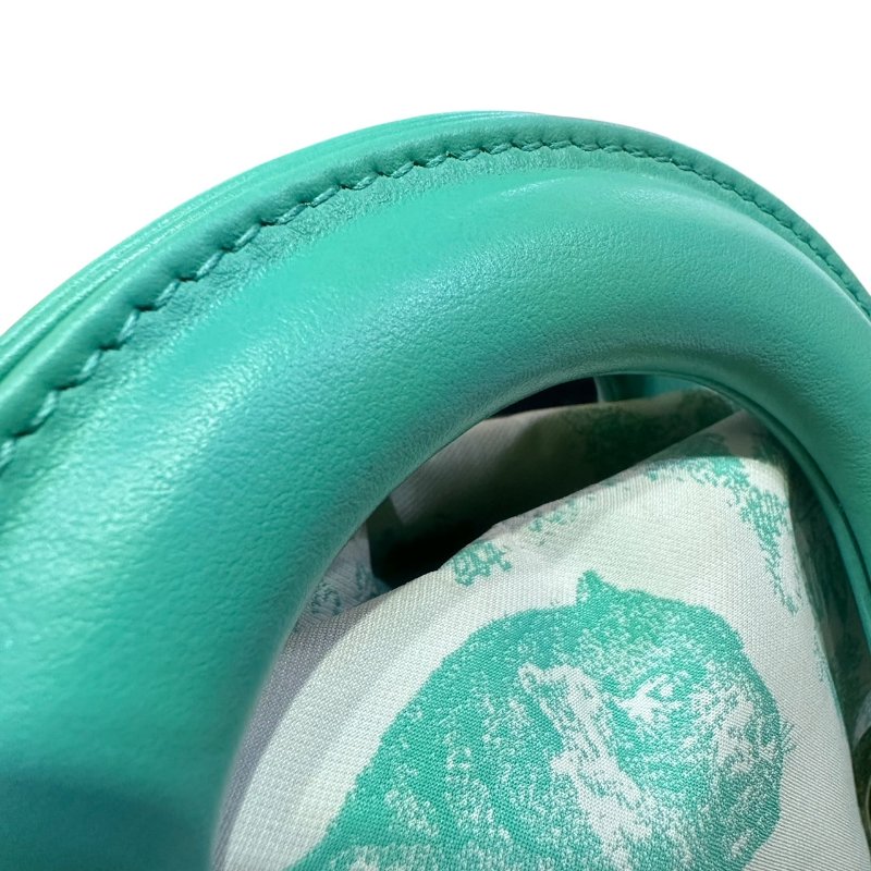 【美收精品】LADY DIOR tiffany綠mini竹籐手提包 4-906-15