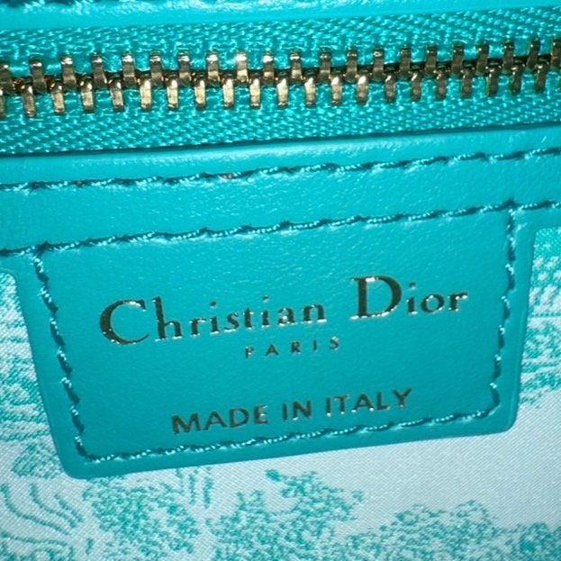 【美收精品】LADY DIOR tiffany綠mini竹籐手提包 4-906-17