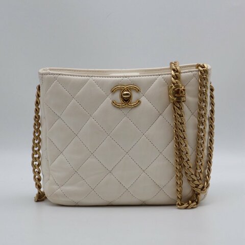 CHANEL 23B金柱調節釦Hobo - 白金