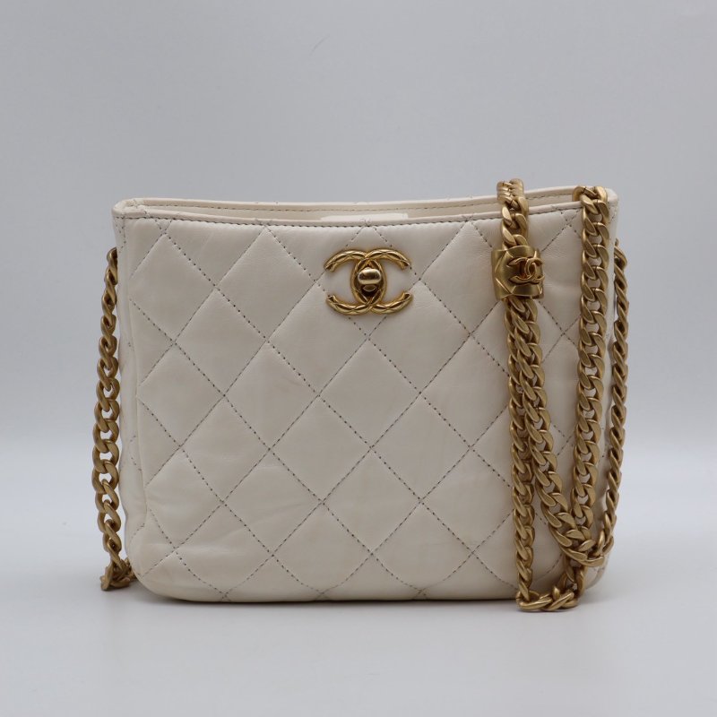 CHANEL 23B金柱調節釦Hobo - 白金-0