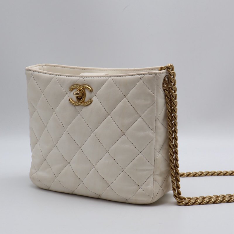 CHANEL 23B金柱調節釦Hobo - 白金-11