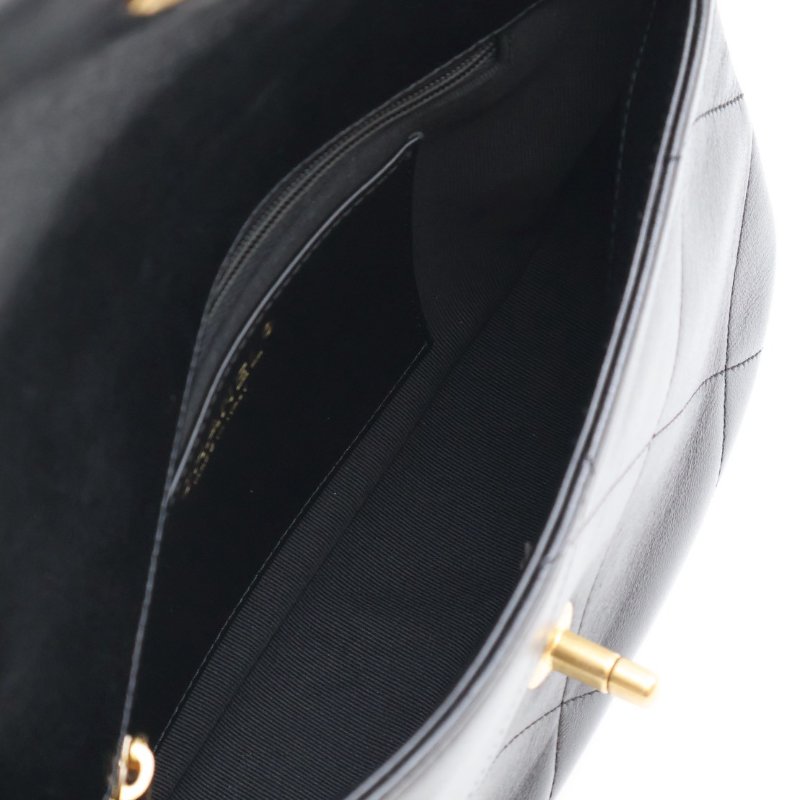 CHANEL 25P皮穿鍊滾邊口蓋包 - 黑金-2