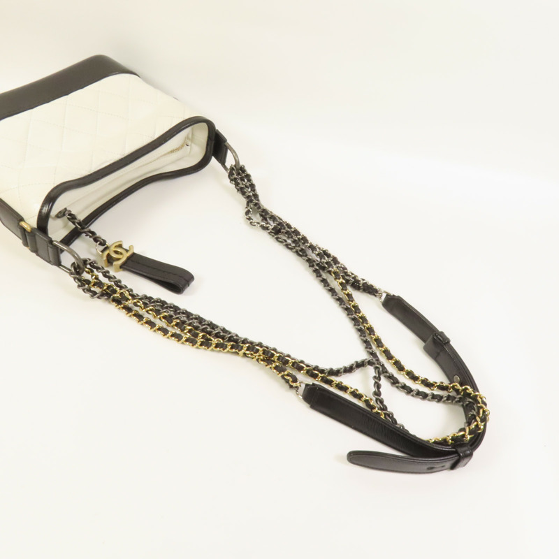 CHANEL 牛皮皮革Gabrielle Small金扣鏈帶肩背袋-4