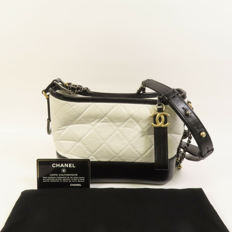 CHANEL 牛皮皮革Gabrielle Small金扣鏈帶肩背袋-10