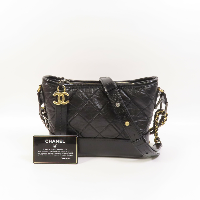CHANEL 牛皮皮革Gabrielle Small金扣鏈帶肩背袋-10