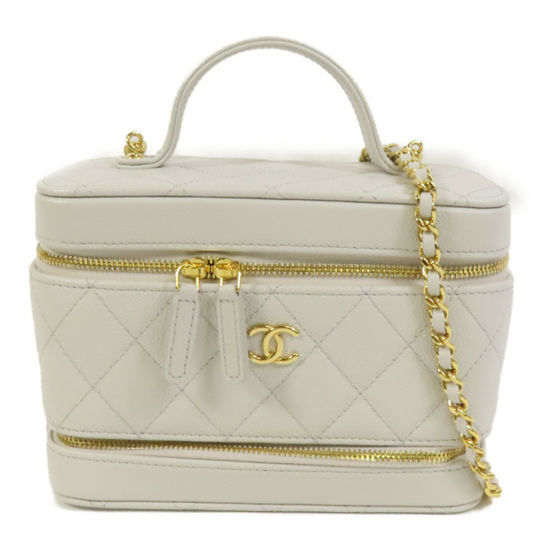 CHANEL 牛皮皮革Vanity Case金扣手挽肩背兩用袋-0
