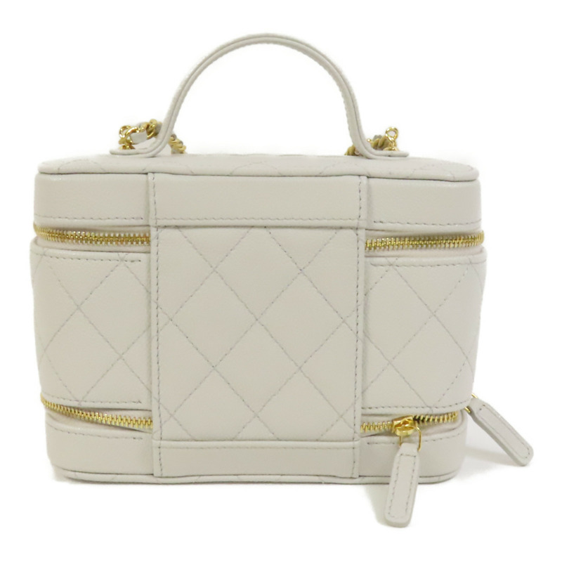CHANEL 牛皮皮革Vanity Case金扣手挽肩背兩用袋-1