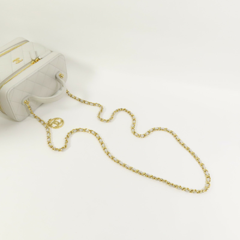 CHANEL 牛皮皮革Vanity Case金扣手挽肩背兩用袋-4