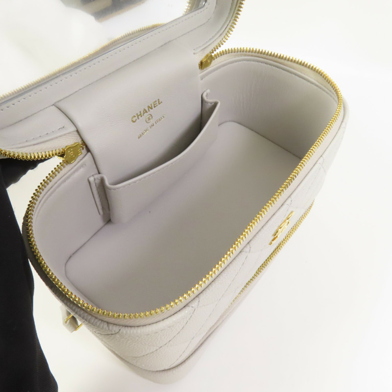 CHANEL 牛皮皮革Vanity Case金扣手挽肩背兩用袋-7