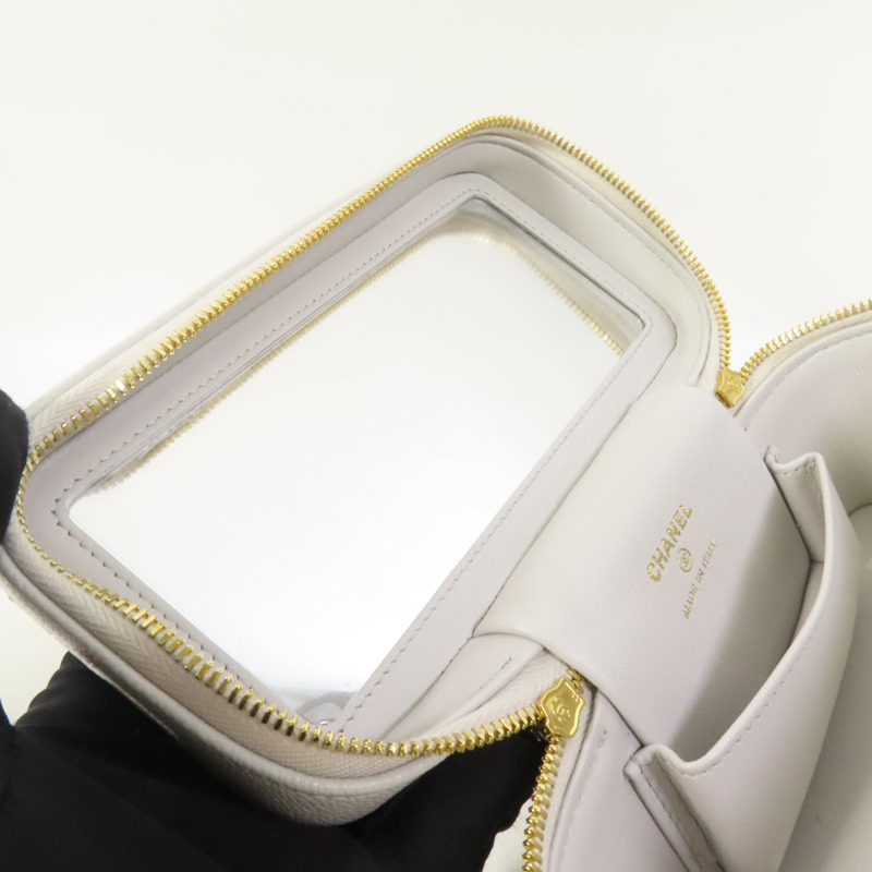 CHANEL 牛皮皮革Vanity Case金扣手挽肩背兩用袋-9