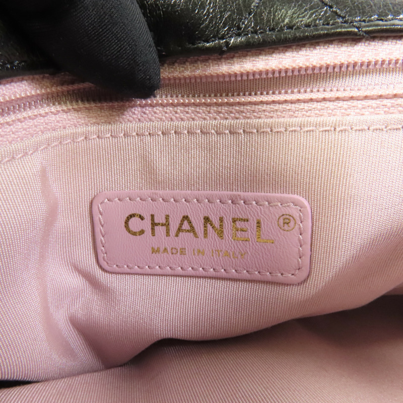 CHANEL Tweed/牛皮皮革2 Way Shoulder金扣鏈帶手挽肩背兩用袋-9