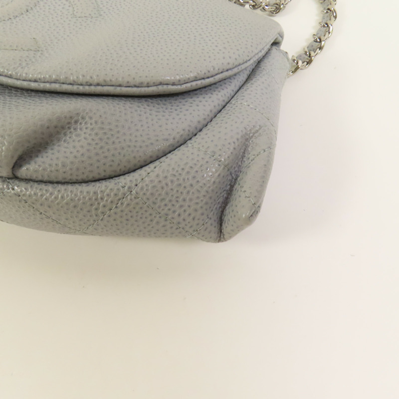 CHANEL 牛皮皮革Chain Shoulder銀扣鏈帶肩背袋-12