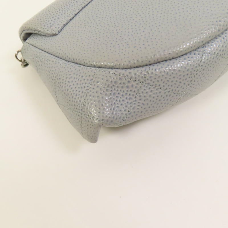 CHANEL 牛皮皮革Chain Shoulder銀扣鏈帶肩背袋-14