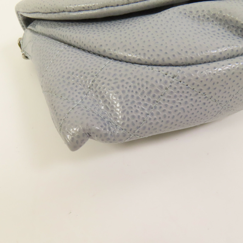 CHANEL 牛皮皮革Chain Shoulder銀扣鏈帶肩背袋-15