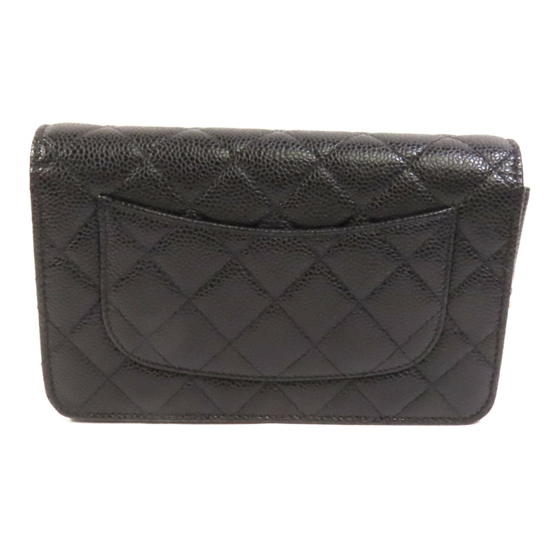 CHANEL 牛皮皮革WOC Wallet On Chain金扣鏈帶肩背袋-1