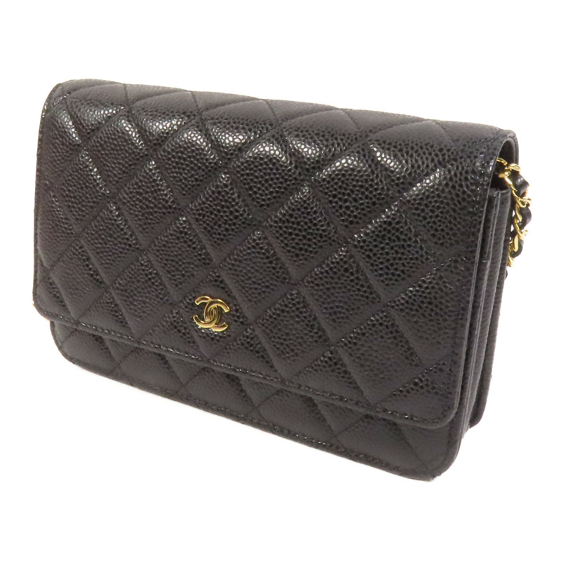 CHANEL 牛皮皮革WOC Wallet On Chain金扣鏈帶肩背袋-2