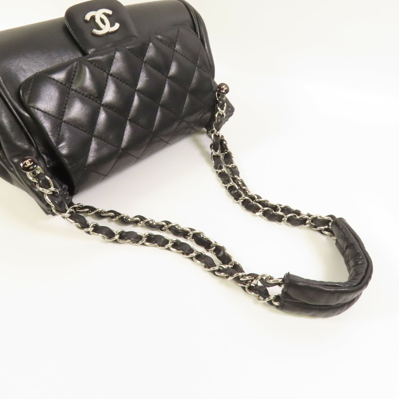 CHANEL 羊皮皮革Shoulder Bag銀扣鏈帶肩背袋-4