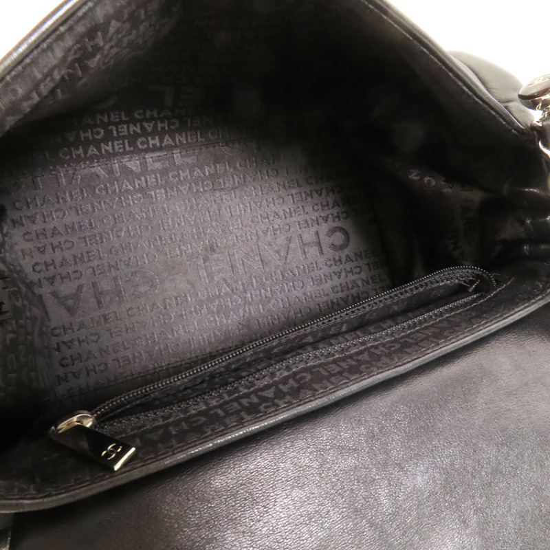 CHANEL 羊皮皮革Shoulder Bag銀扣鏈帶肩背袋-7