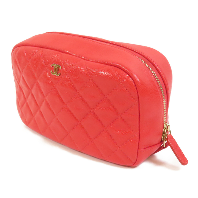 CHANEL 牛皮皮革Pouch金扣手拿包-2