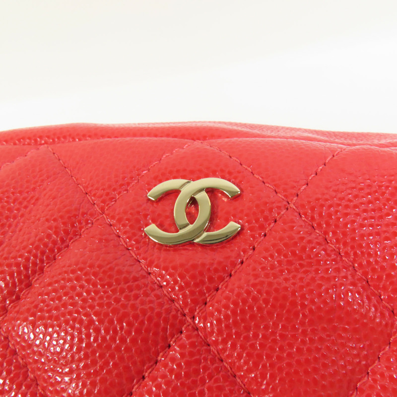 CHANEL 牛皮皮革Pouch金扣手拿包-5