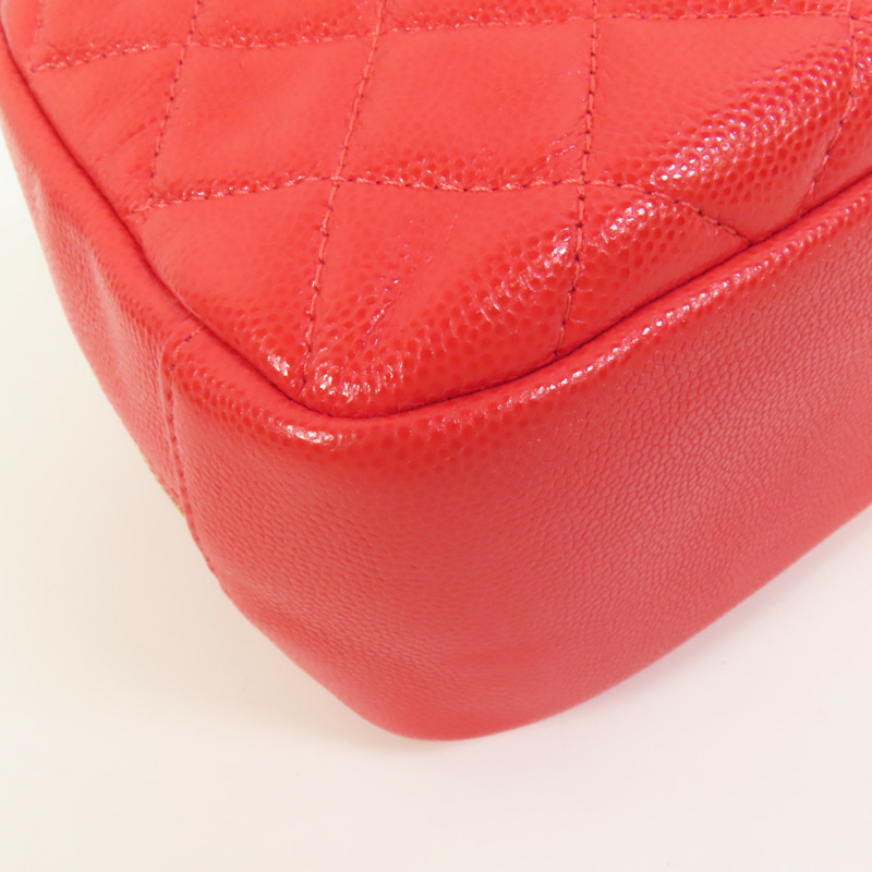 CHANEL 牛皮皮革Pouch金扣手拿包-13