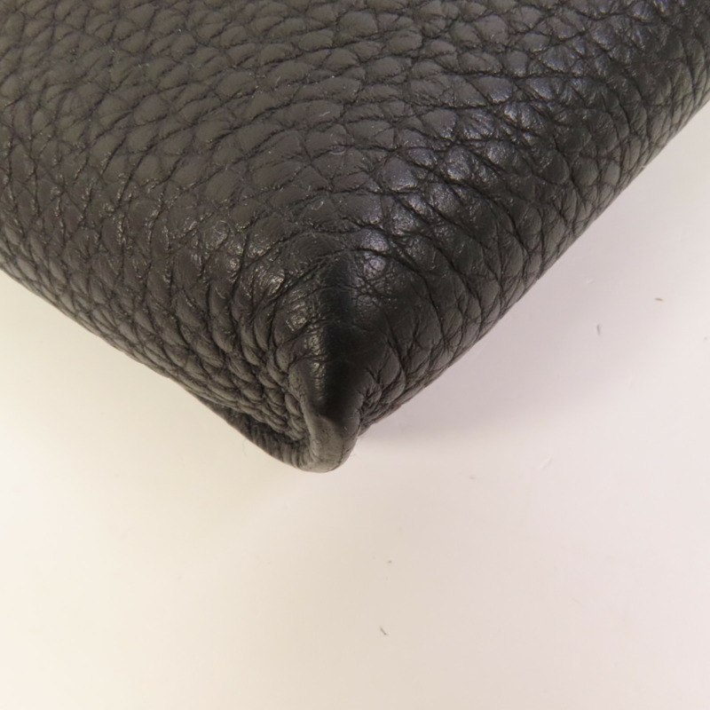 HERMES Togo皮革Videpoches銀扣肩背袋Noir-12