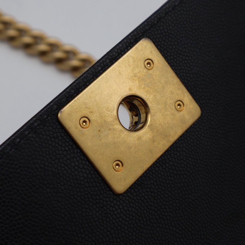 CHANEL 23B Handle boy 20  - 黑金-4