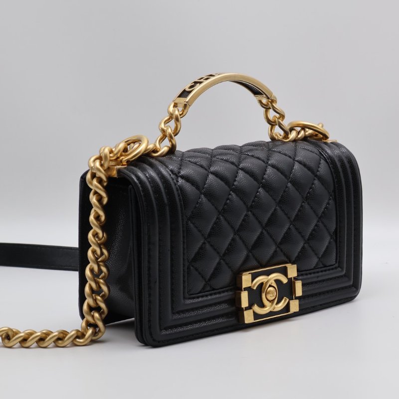 CHANEL 23B Handle boy 20  - 黑金-15