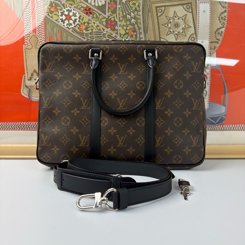 98新lv 路易威登 老花 手提包/斜挎包/電腦包/公文包 無附件一-0