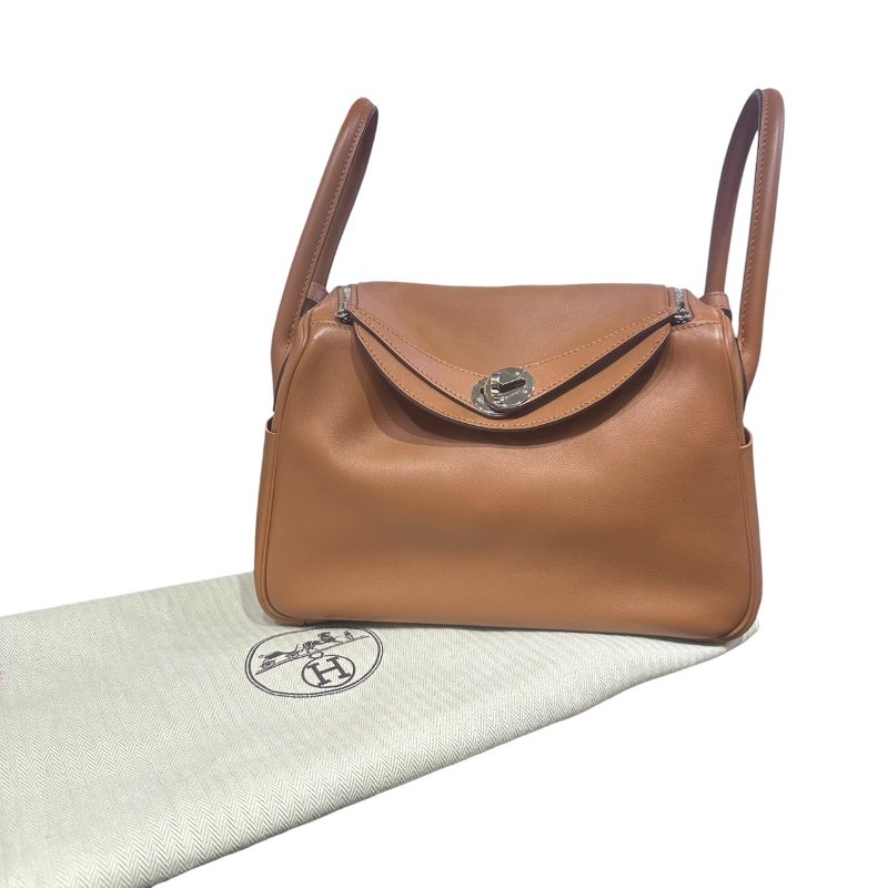 【美收精品】HERMES LINDY 26棕色拼接背帶C刻印 4-865-22