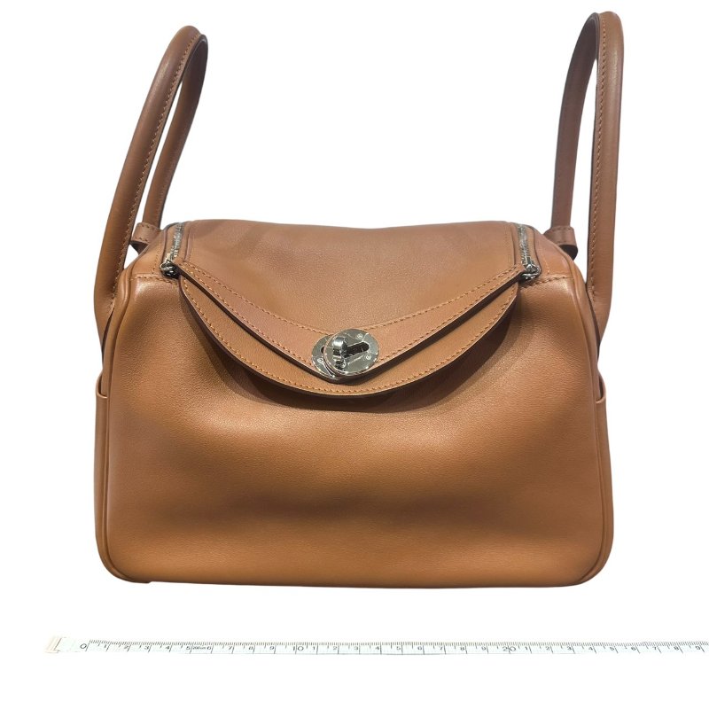 【美收精品】HERMES LINDY 26棕色拼接背帶C刻印 4-865-23
