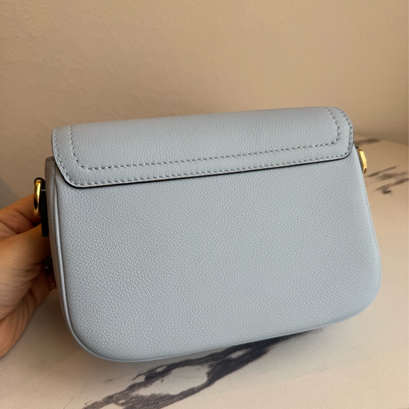 LV藍/白皮革雙層兩用包-6