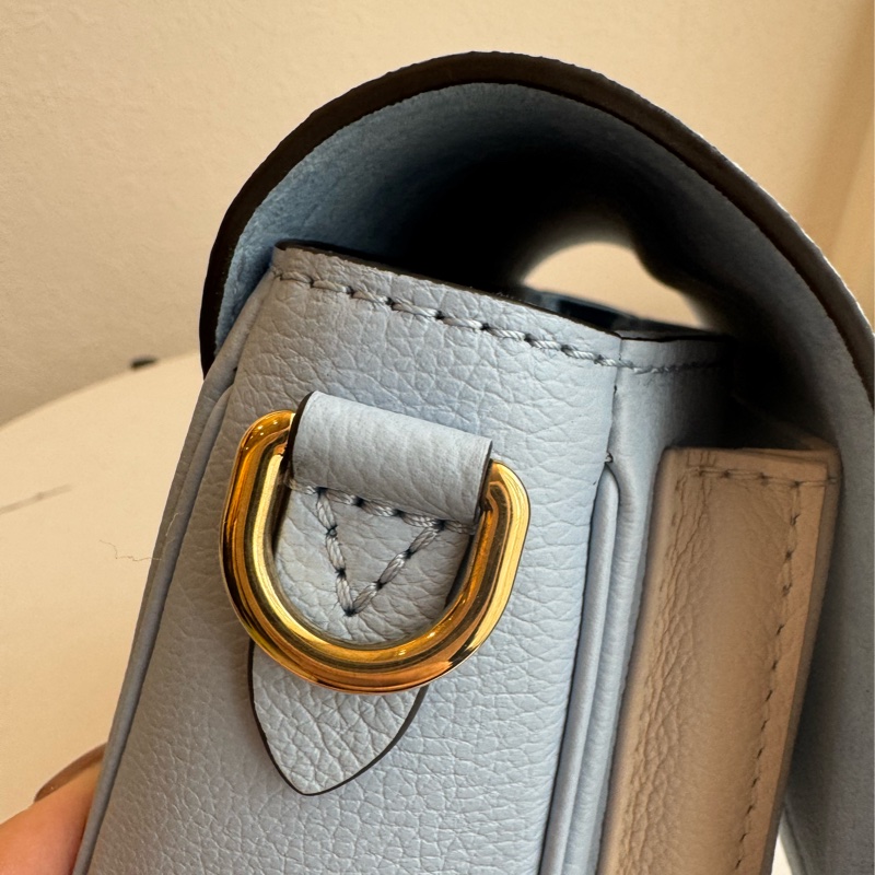 LV藍/白皮革雙層兩用包-9