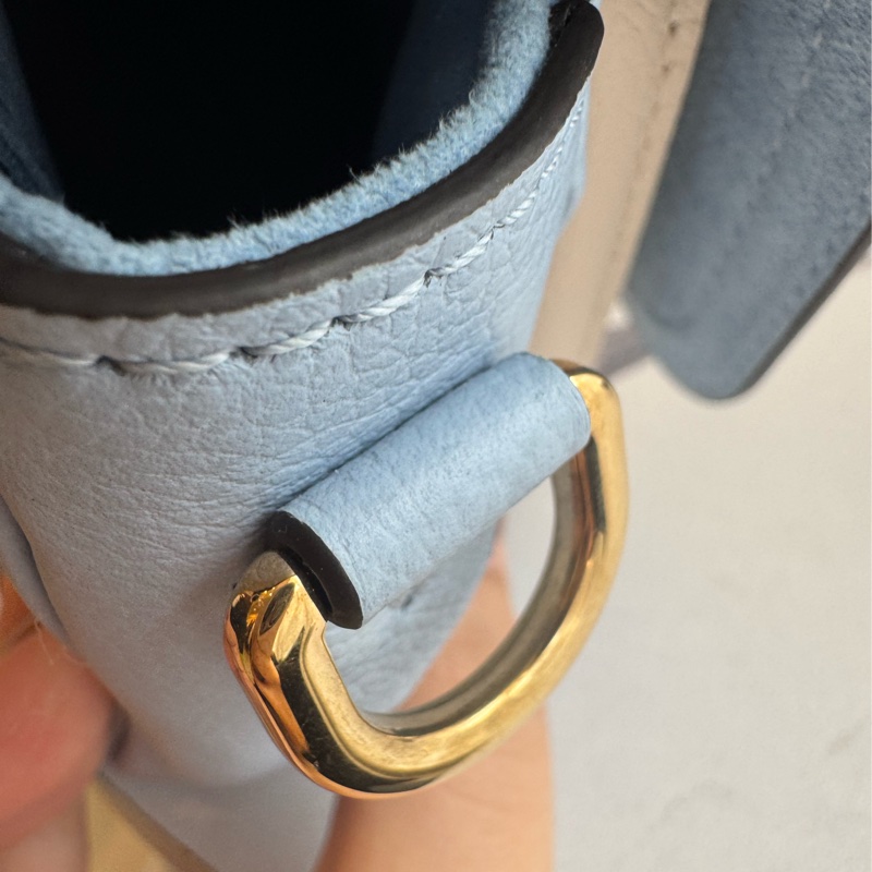 LV藍/白皮革雙層兩用包-11