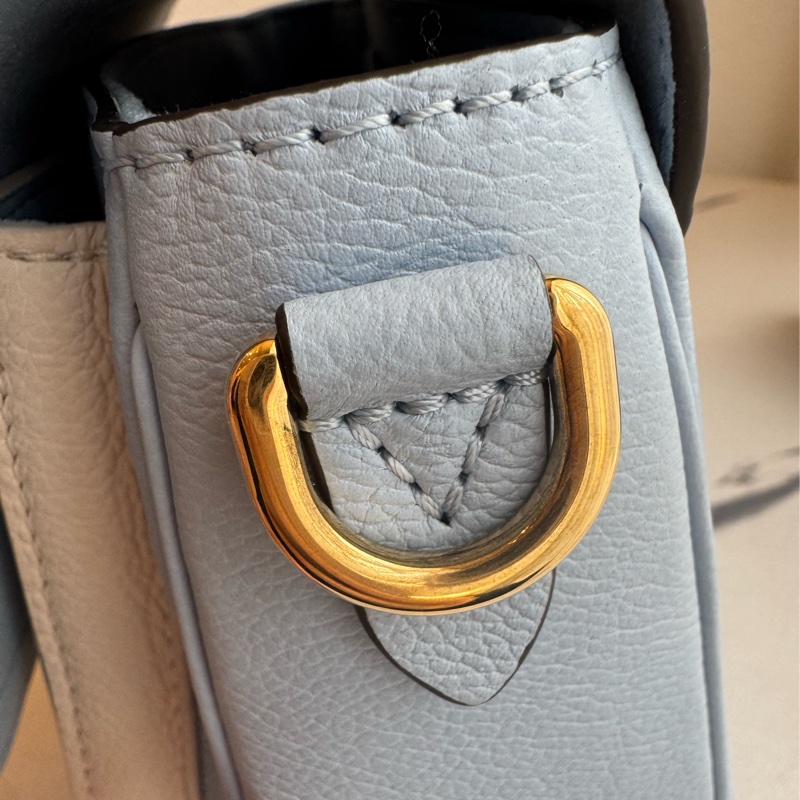 LV藍/白皮革雙層兩用包-13