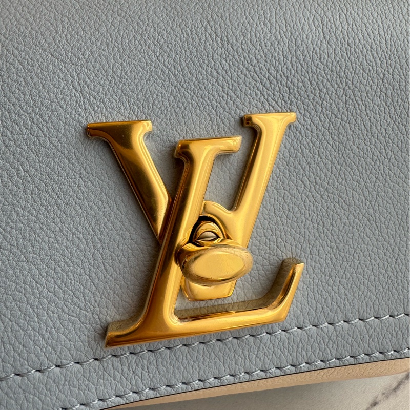 LV藍/白皮革雙層兩用包-15