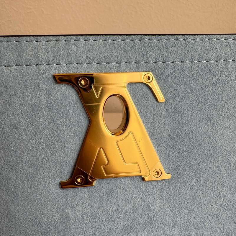 LV藍/白皮革雙層兩用包-18