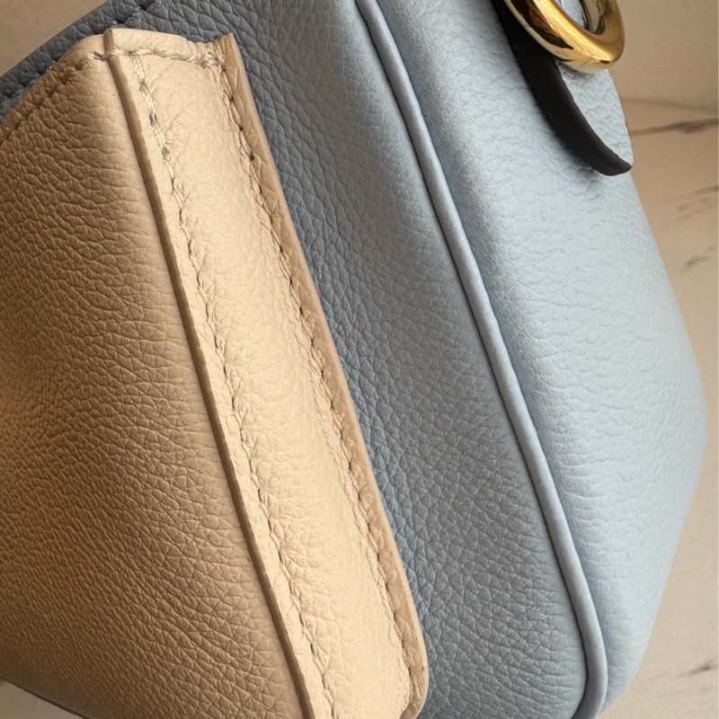 LV藍/白皮革雙層兩用包-23