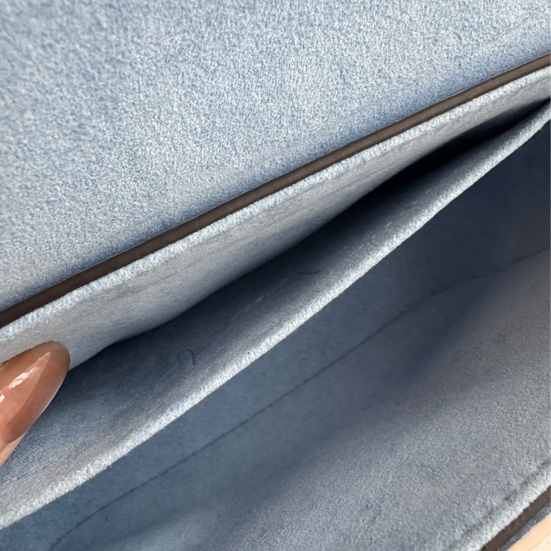 LV藍/白皮革雙層兩用包-32