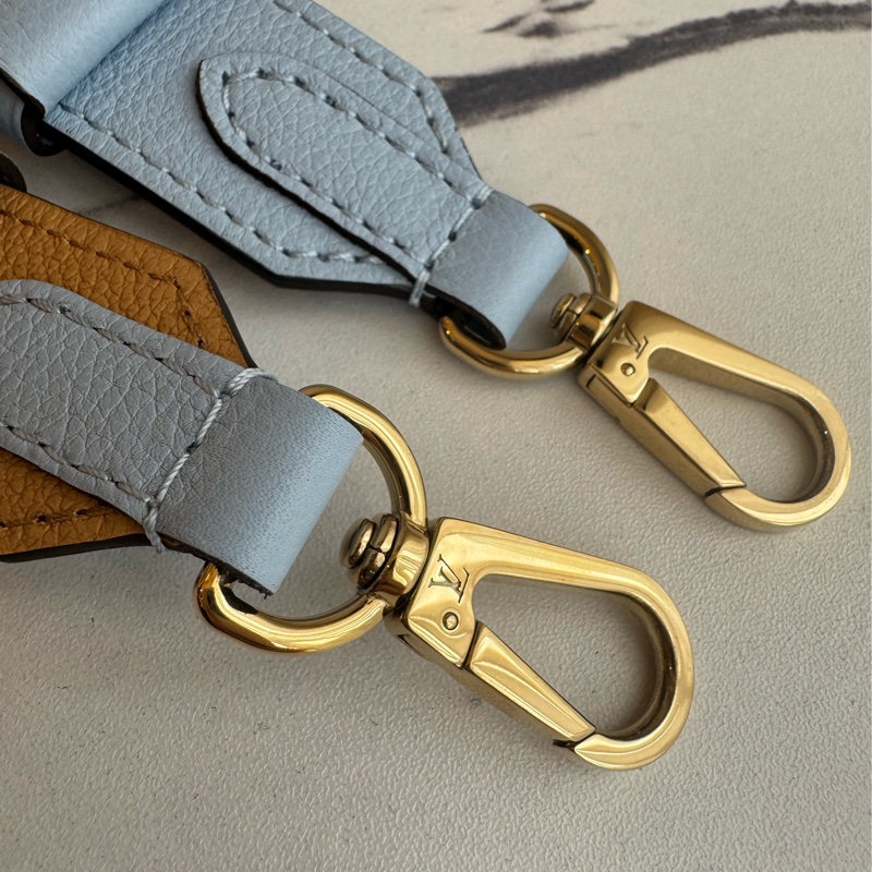 LV藍/白皮革雙層兩用包-42