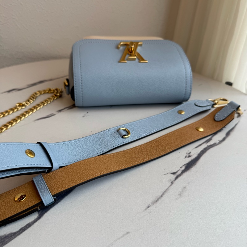 LV藍/白皮革雙層兩用包-47