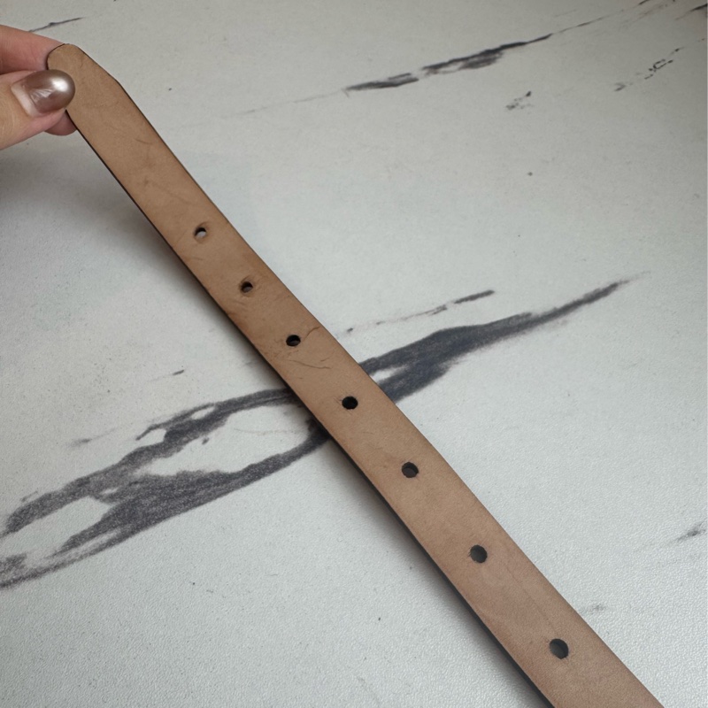 Gucci橘色壓紋細版皮帶85公分-8