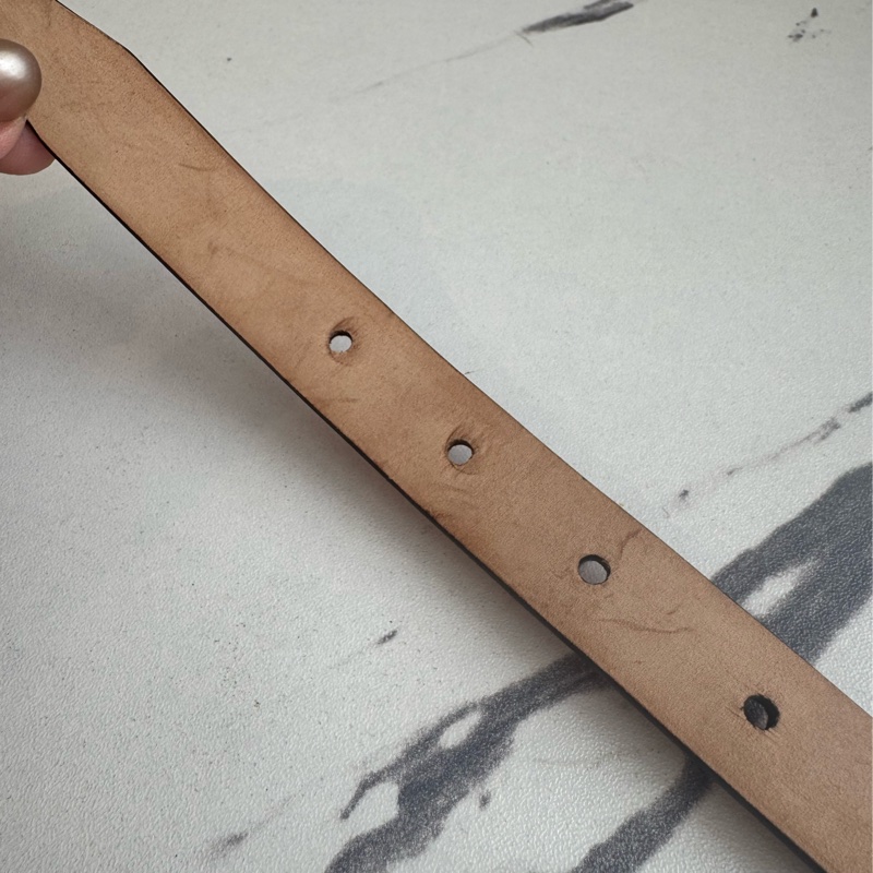 Gucci橘色壓紋細版皮帶85公分-9