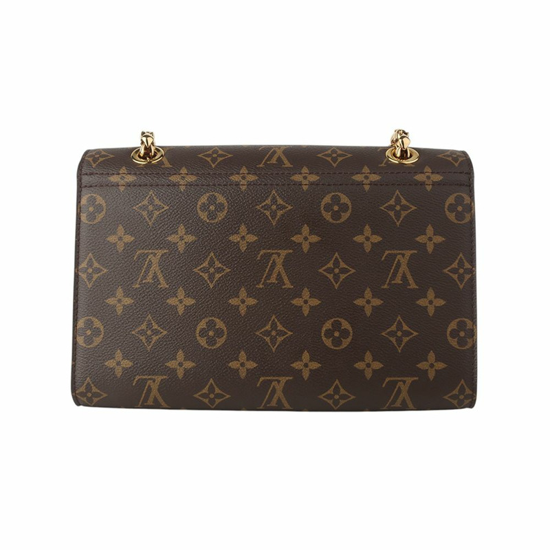 【包稅】LOUIS VUITTON Monogram Python Victorine 金色鏈條翻蓋斜背包 34895Y-2